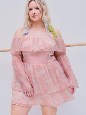 Fairy OFF-SHOULDER FLORAL MINI DRESS NWT CIDER